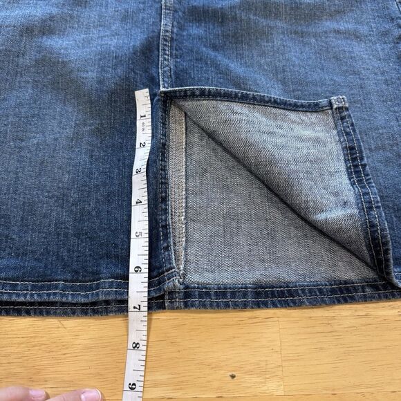 Calvin Klein Vtg. Y2k Denim Pencil Skirt Women's Size 10 Pockets Front Slit EUC - Picture 9 of 13